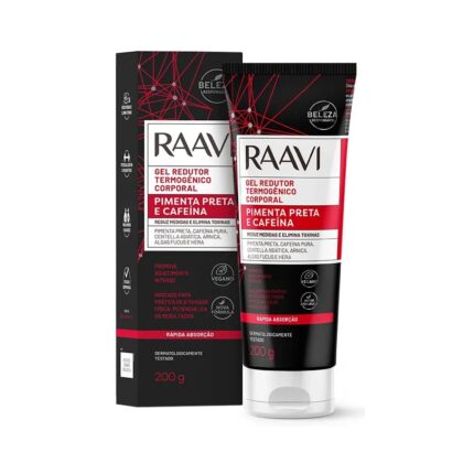 RAAVI GEL REDUTOR TERMOGÊNICO PIMENTA PRETA - 200G
